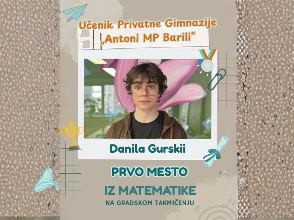 Ponos naše škole – Danila Gurski osvojio dva prva mesta iz matematike!
